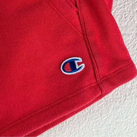 Champion Women’s Athletic Red Y2K Med Shorts with Logo - Picture 3 of 8